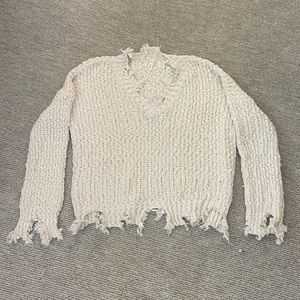 distressed oversized sweater